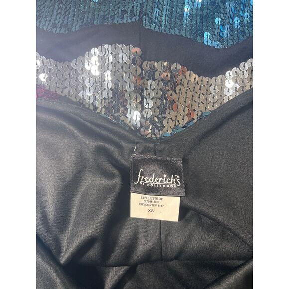 Fredericks of Hollywood Women’s Multicolor Sequin Stripe Dress Mini - Picture 3 of 4